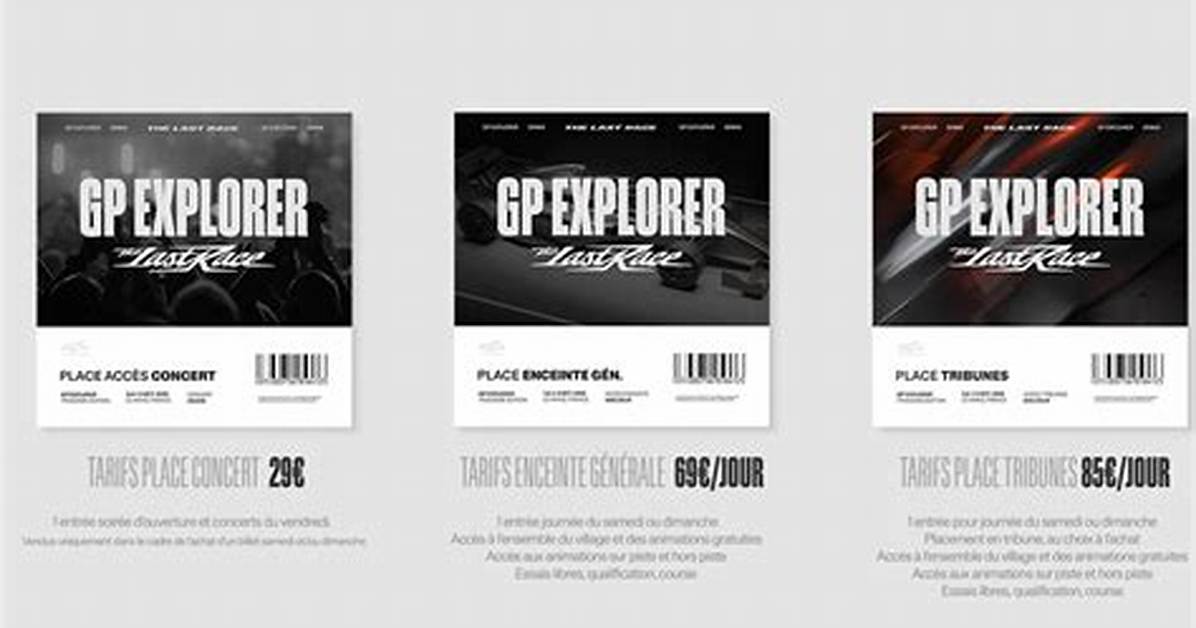 Gp Explorer Prix Billet
