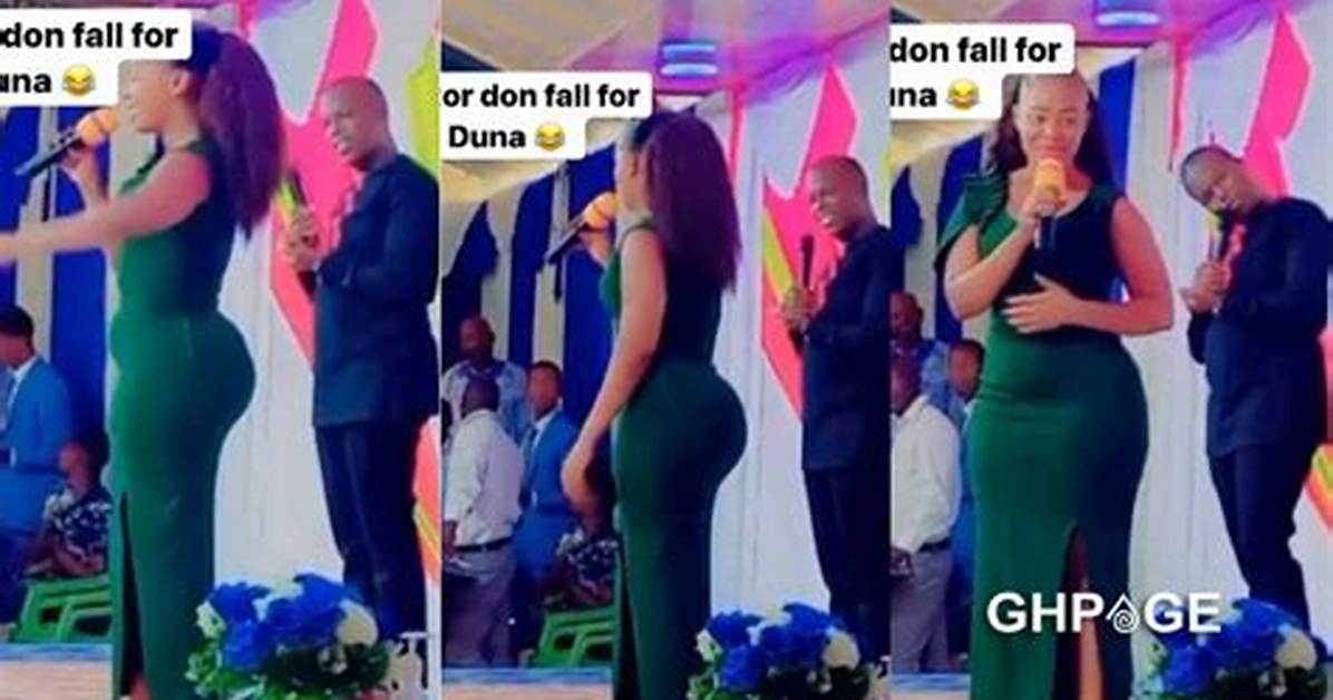 Lady with Huge Backside ‘Confuses’ Pastor in Church as He Gives Her a Gift- Photo