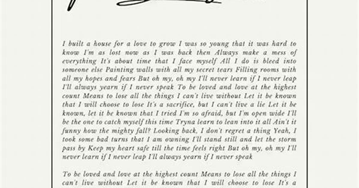 Lyrics: Adele – to Be Loved