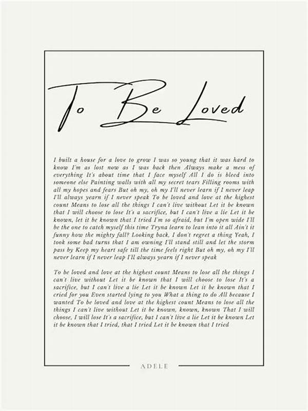 Lyrics: Adele – to Be Loved