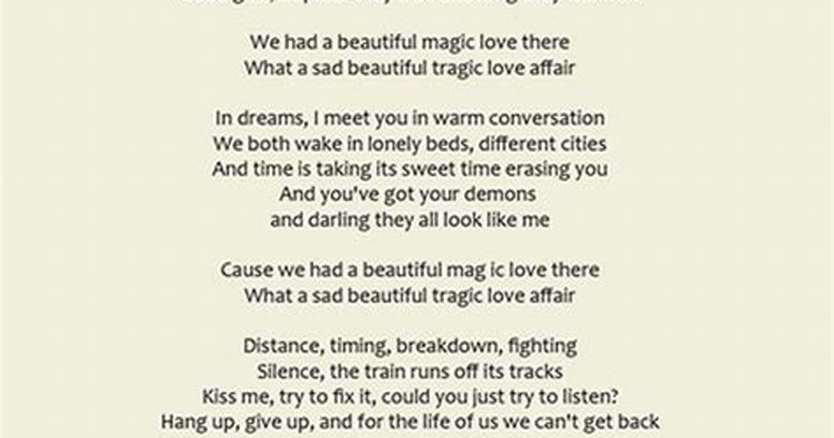 Lyrics: Taylor Swift – Sad Beautiful Tragic
