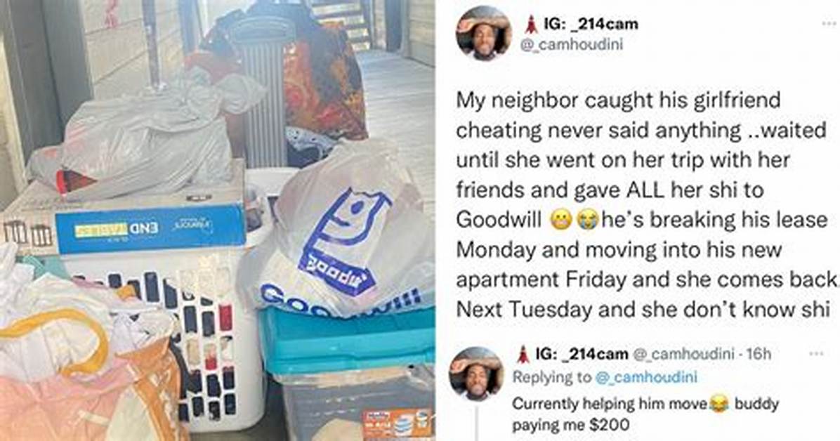 Man Donates His Girlfriend’s Belongings to Charity After He Caught Her Cheating