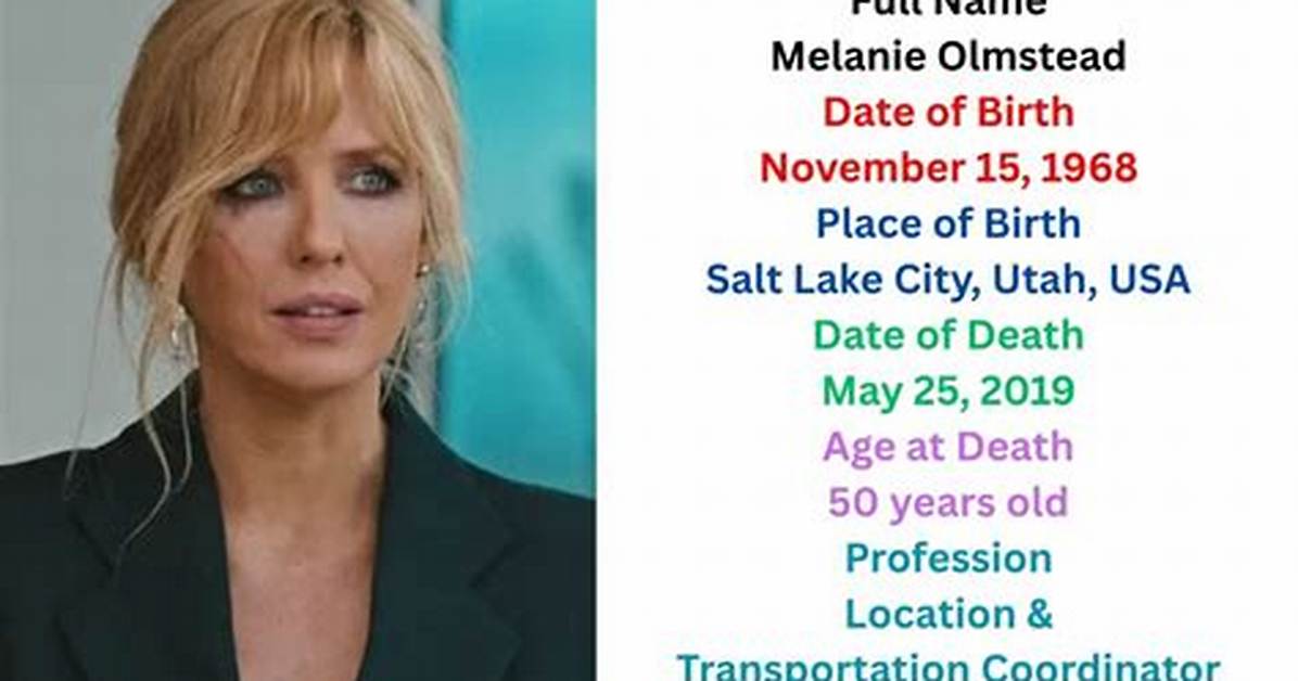 Melanie Olmstead- Age, Height, Net Worth, Husband, Career, Nationality