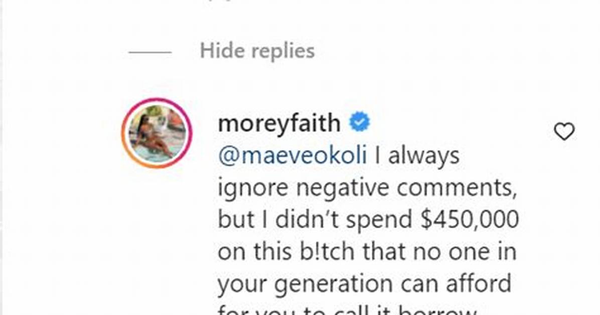 Morey Faith Replies a Troll Who Said Her Rolls Royce Is Borrowed and Not Hers as Claimed