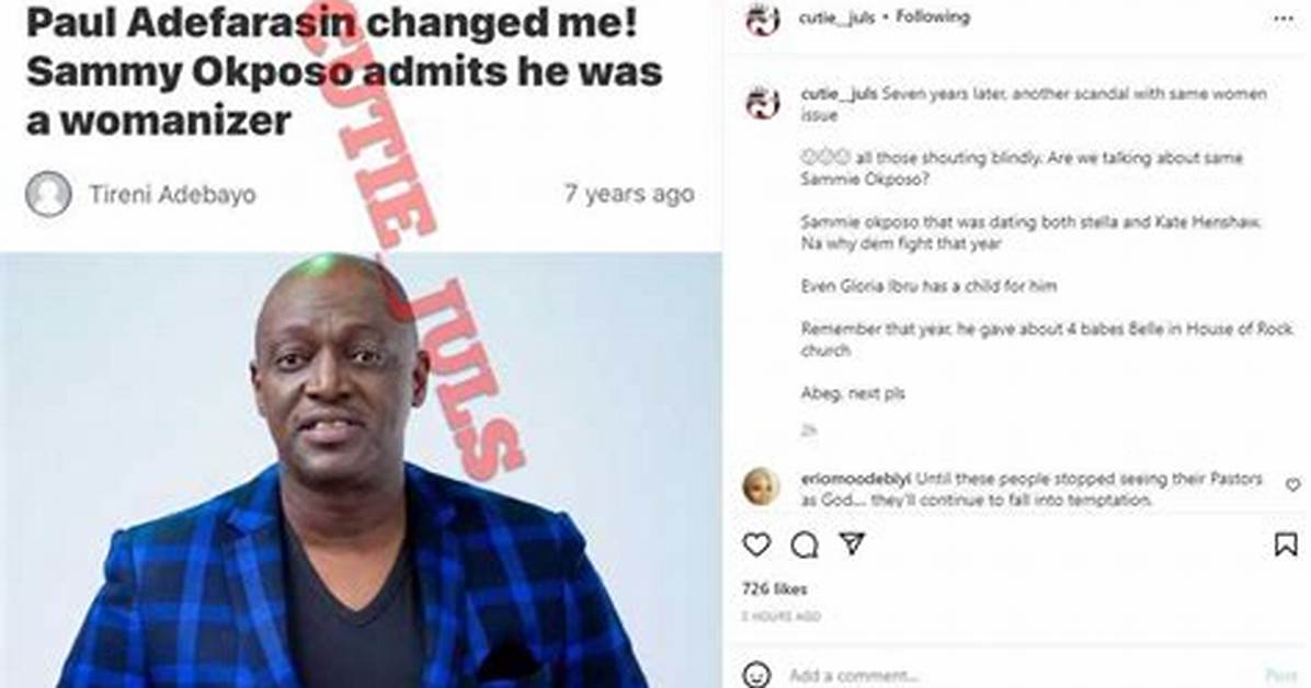 Old Allegations of How Sammie Okposo Impregnated 4 Church Girls in the Past Resurfaces