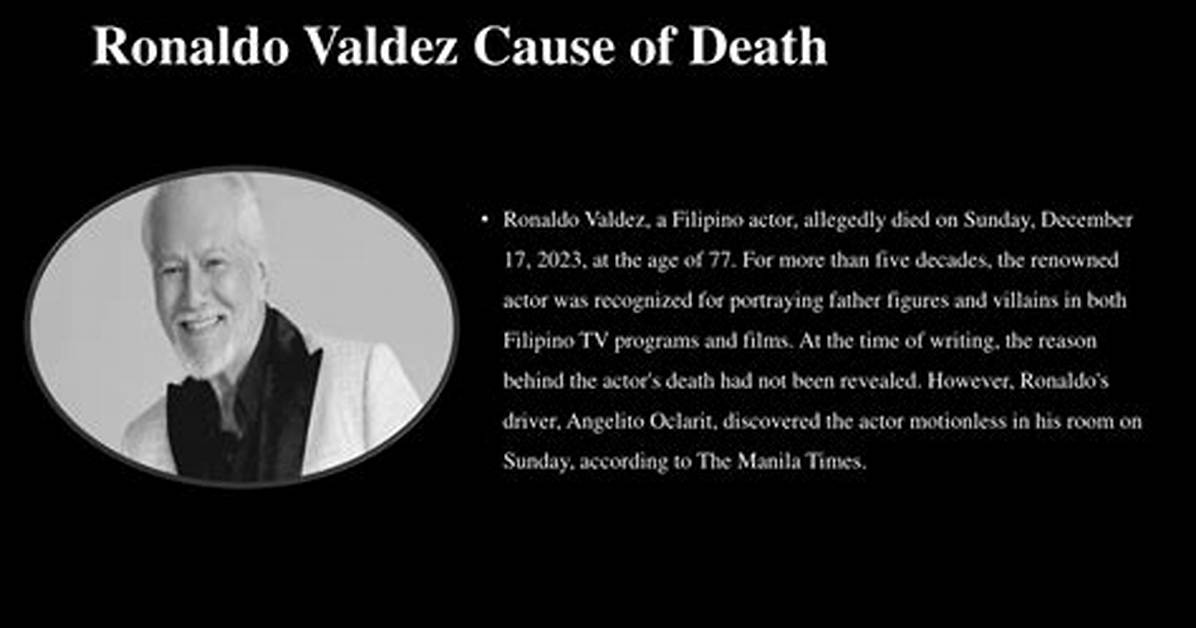 Ronaldo Valdez Death: What Killed Ronaldo Valdez?