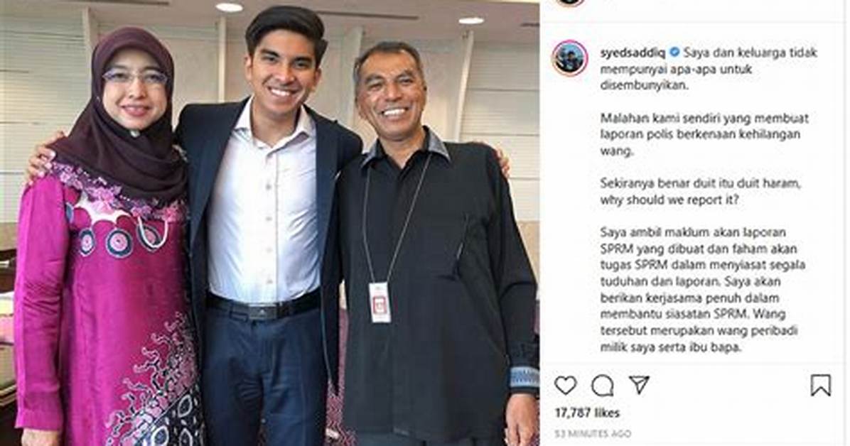 Syed Saddiq Bio, Parents, Wife, Children, Siblings, Net Worth